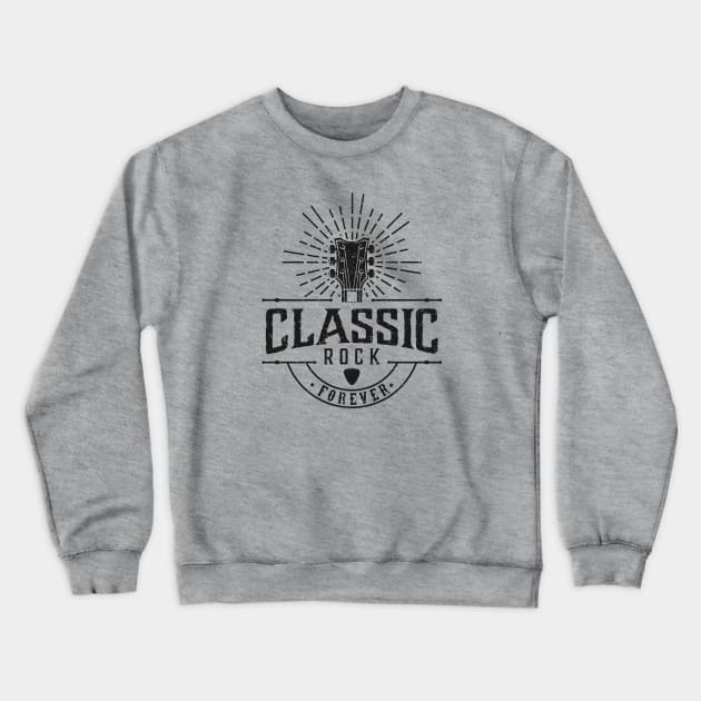 Classic Rock Forever // Vintage Rock Badge Crewneck Sweatshirt by SLAG_Creative